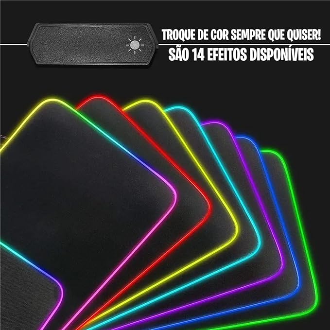 Mouse Pad Gamer Iluminado Rgb Led 80x30cm