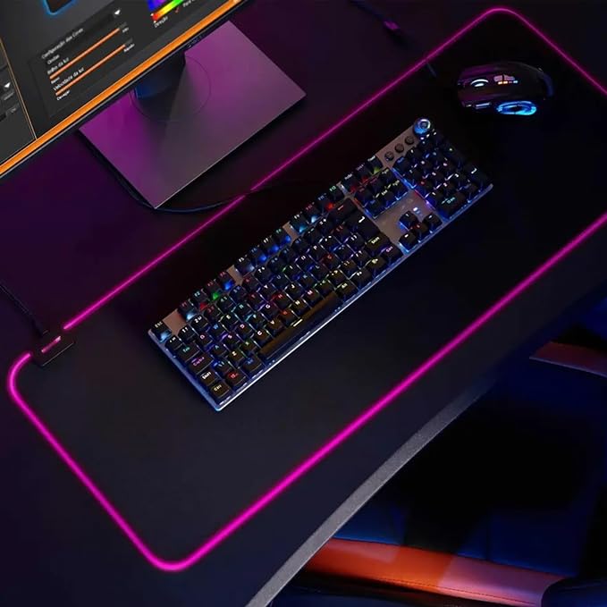 Mouse Pad Gamer Iluminado Rgb Led 80x30cm