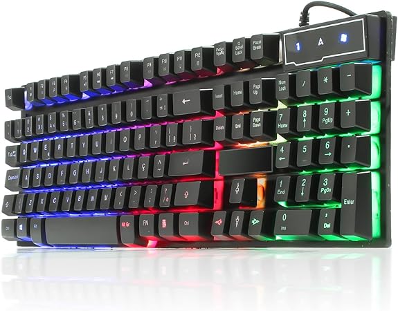 Teclado Gamer Semi-mecânico RGB LED Retroiluminado